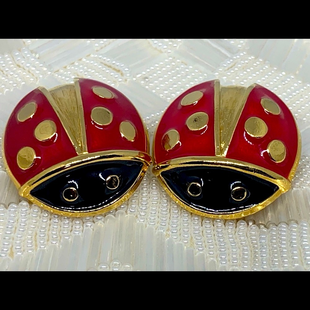 Avon Vintage Lady Bug Earrings